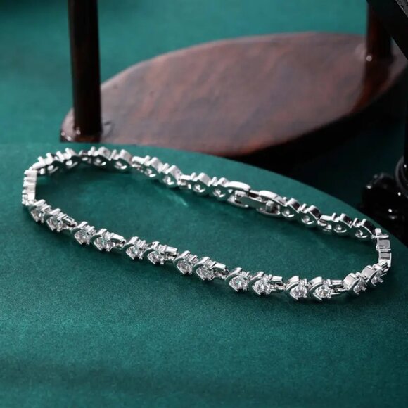 925 Sterling Silver 7" Womens 2ct Diamond Tennis Bracelet Ladies New Jewelry - Picture 5 of 5